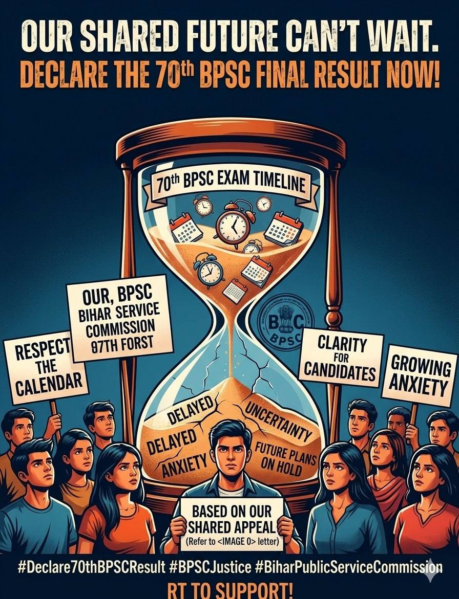 Sauravv__k's tweet photo. @BPSCOffice Does the exam calendar of BPSC undersigned by BPSC Exam controller hold no relevance?? The final result of BPSC 70th CCE was supposed to be released by April/ May. Who is accountable for the agony and mental trauma of the aspirants? @samrat4bjp @officecmbihar https://t.co/T82E0GvMna