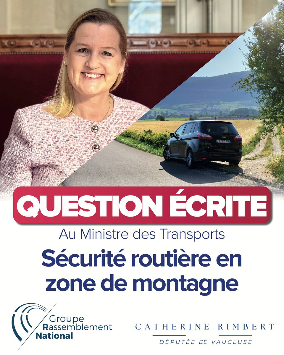 CathRimbert84's tweet photo. ✍🏻[QUESTION ÉCRITE] 

🚗🚴🏻 J’ai saisi le ministre des Transports sur la sécurité routière en zone de montagne, où la cohabitation entre cyclistes, touristes et riverains devient de plus en plus complexe.

Routes étroites, circulation saisonnière intense, dépassements risqués, vitesses inadaptées, absence d’aménagements sécurisés : les élus locaux et les habitants alertent sur des situations accidentogènes qui se multiplient.

👉🏻 Cette question vise notamment à renforcer les moyens du Plan départemental d’actions de sécurité routière (PDASR), afin d’accompagner les collectivités dans la sécurisation des itinéraires de montagne les plus fréquentés : protections pour les cyclistes, signalisation renforcée, traitement des points noirs et actions de sensibilisation.

La sécurisation des routes de montagnes doit être une priorité pour garantir la sécurité et le confort des usagers. 

#DirectAN