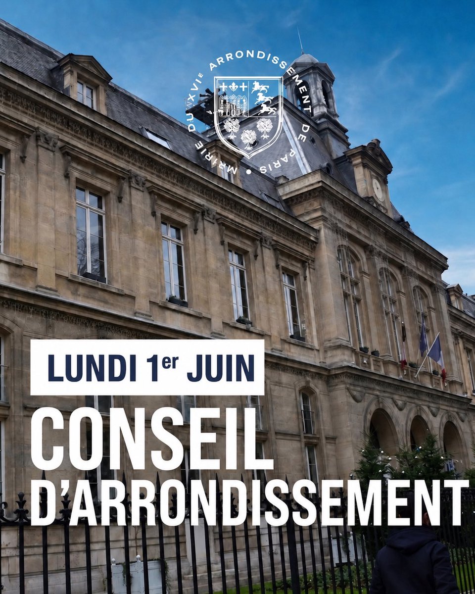 mairiedu16's tweet photo. 🔜 Le conseil d’arrondissement du XVIe se tiendra ce soir à 19h00. A suivre en présentiel dans la salle des fêtes de la Mairie. https://t.co/9vjvvrKXIl