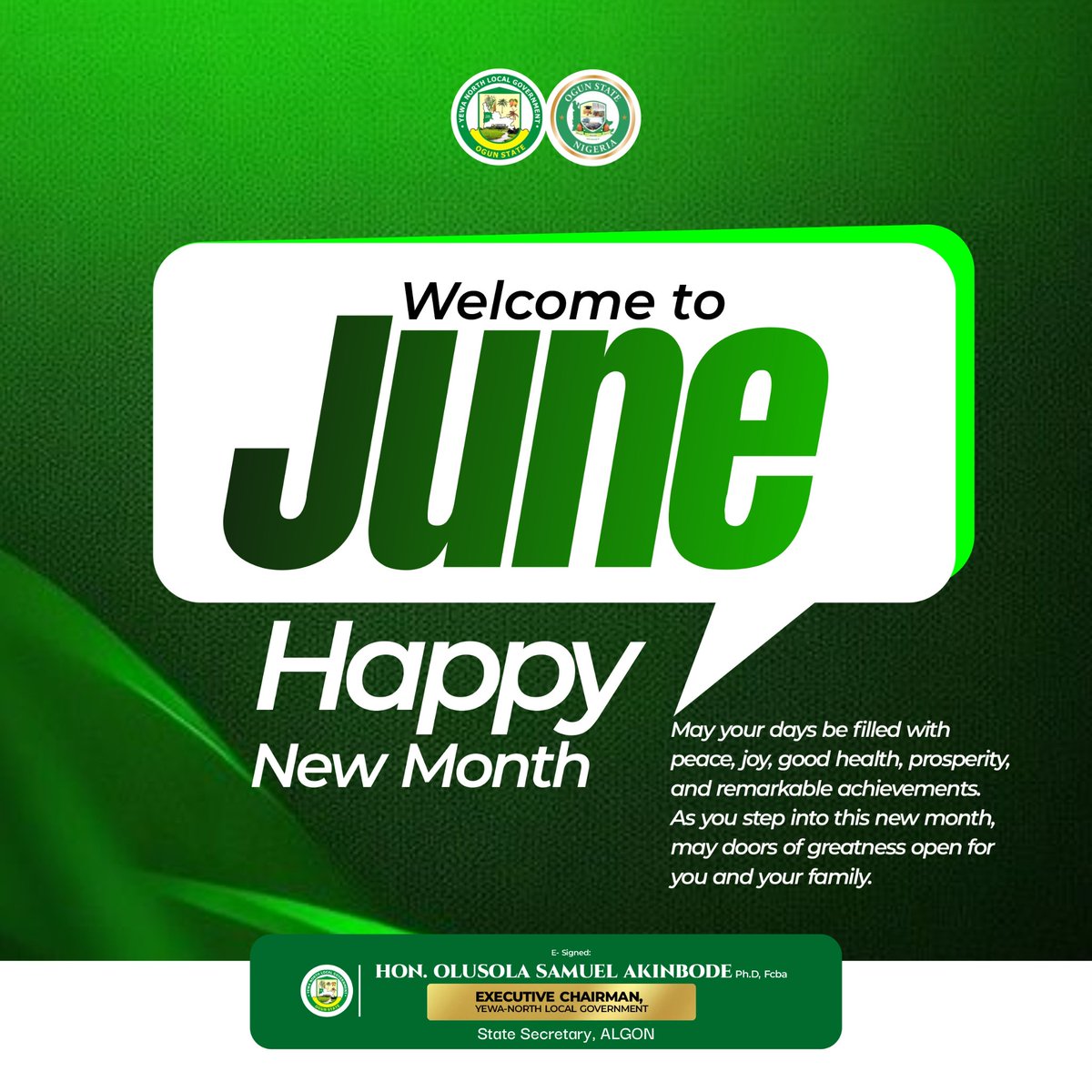 OSAkinbode's tweet photo. This new month is another opportunity for fresh beginnings, renewed energy, and shared progress. I am confident that together, we will witness remarkable impact across our community.

Happy New Month! https://t.co/P13PDnKSjA