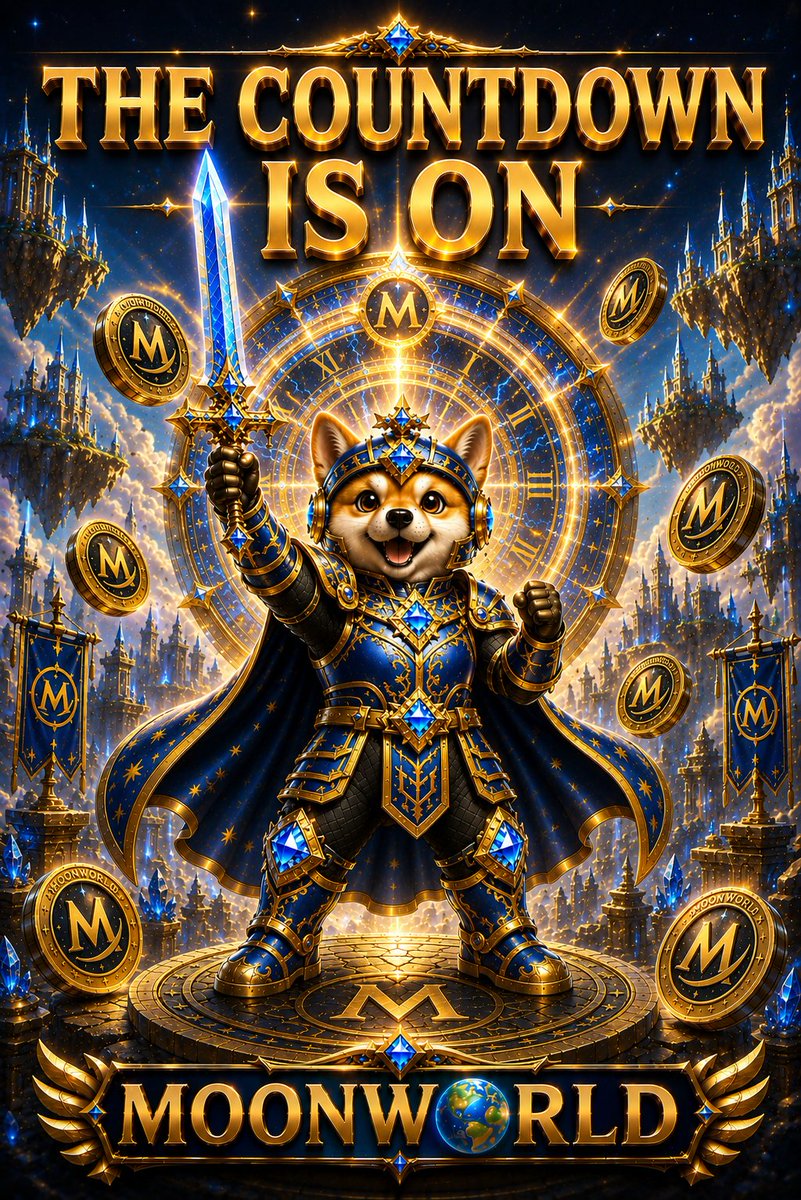 MoonWorldGameFi's tweet photo. 🚀 THE COUNTDOWN IS ON 🚀

Moonworld is preparing for its official DEX launch. 🌕⚔️

The claim phase is live. The next milestone is almost here.

⏳ Every day brings us closer to open trading.
🔥 The market chapter begins soon.

#MOONWORLD #GameFi #PlayToEarn #CryptoGame #Web3Fun https://t.co/KRcrjeP3gl