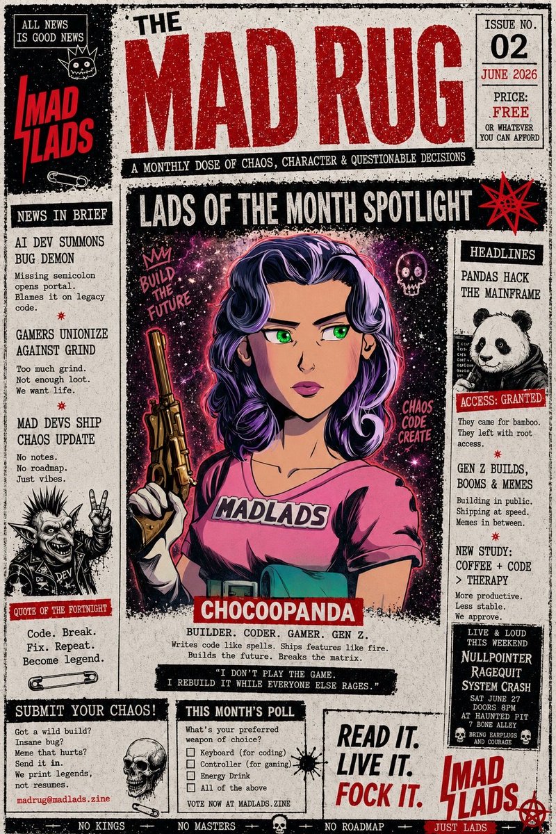 MadLads's tweet photo. Lad of the month. @chocoo_web3 . 

Fock it. https://t.co/FNCT6CKaLl