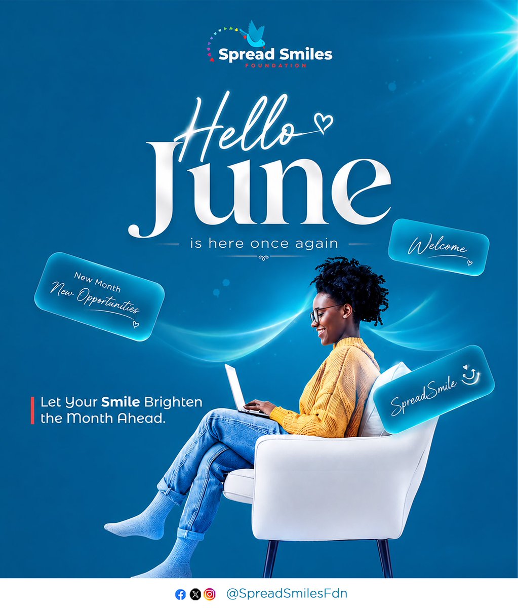 spreadsmilesfdn's tweet photo. Welcome, June🌟

May this month bring hope, growth, kindness, and countless reasons to smile.

Happy New Month from Spreadsmiles Foundation. https://t.co/MfhpyIYMeq