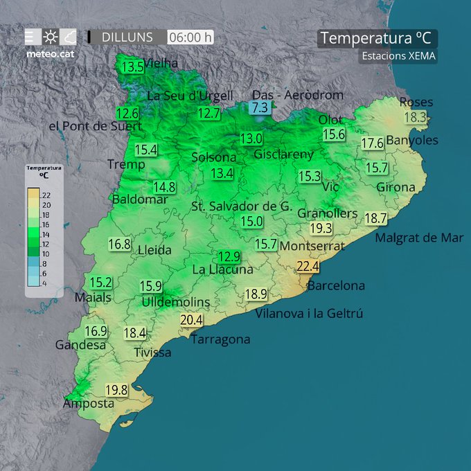 ajcabrils's tweet photo. Bon dia #Cabrils!

🌤️Dilluns amb ambient assolellat i suau, amb temperatures una mica més baixes que les del cap de setmana. https://t.co/51eyn5HwRN