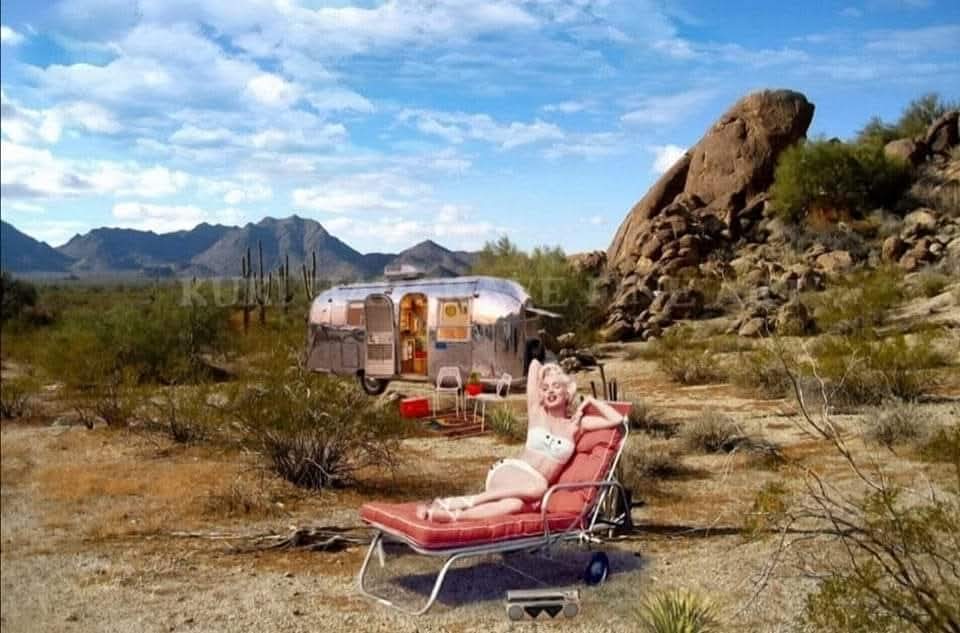 TheEnglishCarav's tweet photo. Remembering Miss Marilyn Monroe 1st June 1926  -  4th August 1962. 

We both love this artwork by Kuki Hargrave, Marilyn camping with her Airstream in Arizona Sonoran desert.

#happybirthdaymarilynmonroe #marilynmonroe  #heavenlybirthday #kukihargrave #artwork #airstream https://t.co/TsQPdFs6GC