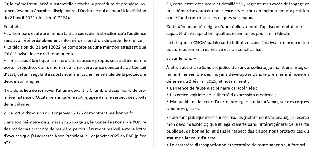 AgretDenis's tweet photo. Le CNOM reste dans sa posture haineuse de vouloir me radier délibérément. Aucun respect de l'article 56 du code de déontologie : Les médecins se doivent assistance dans l'adversité.
Le droit de se taire (présomption d'innocence) ne m'a pas été signifié à la chambre (tribunal) disciplinaire nationale (mai 2024 radiation) ni à la chambre  disciplinaire régionale Occitanie (avril 2022 3 ans d'interdiction) ce qui rend caduque ces deux procédures à charge. 
J'ai donc demandé que le droit s'applique pour être renvoyé non pas en chambre disciplinaire nationale mais en chambre disciplinaire régionale. 
En résumé, retour à la case départ. 
Je demande donc l'annulation de toutes sanctions disciplinaires et la reconnaissance du statut de lanceur d'alerte.