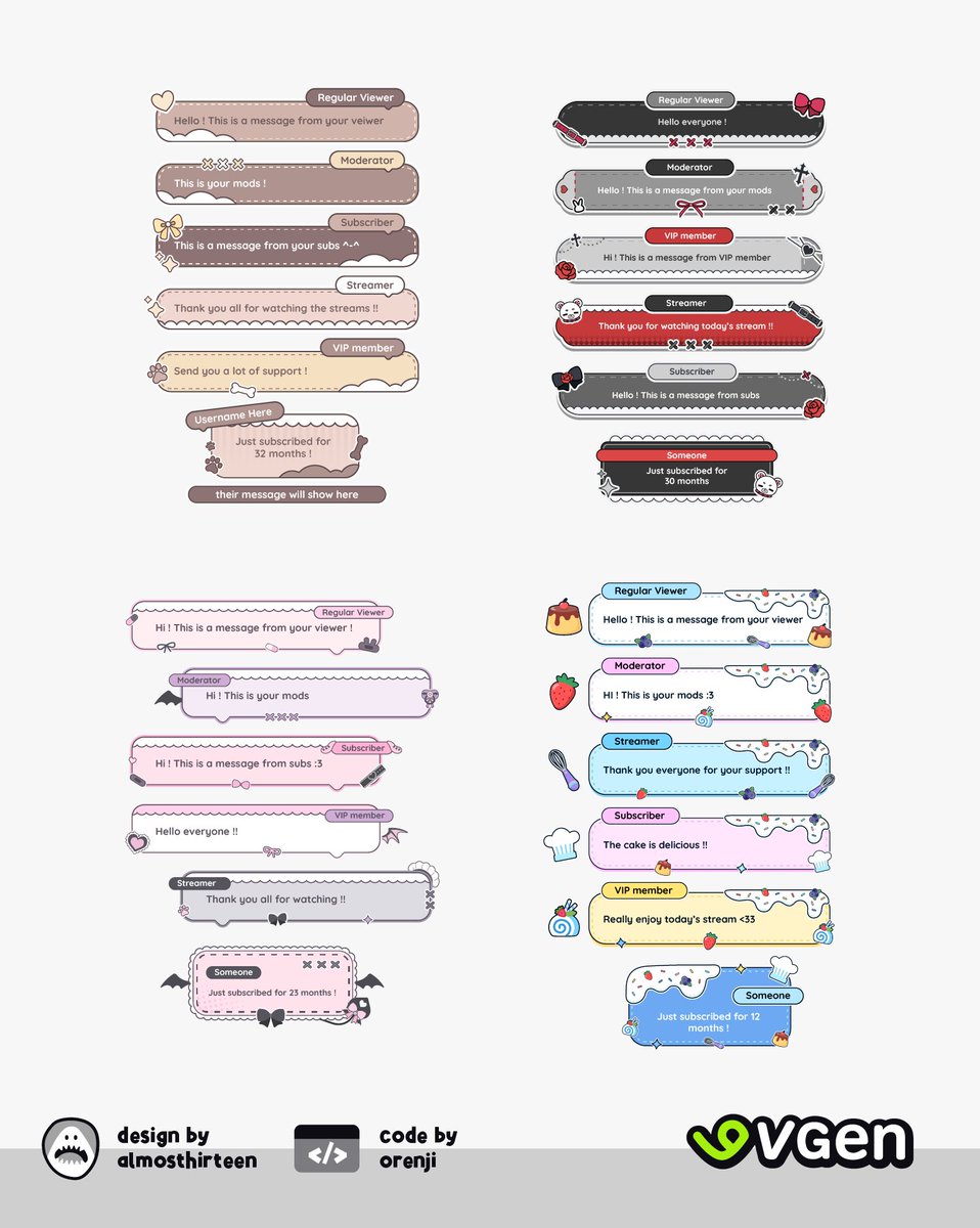 almosthirteen's tweet photo. Cute chat widget portfolio ✨

Custom designed + coded for VTubers and streamers 💻🩷

#VTuber #VTuberAssets #VGenComm https://t.co/MOQ9YMRF8C