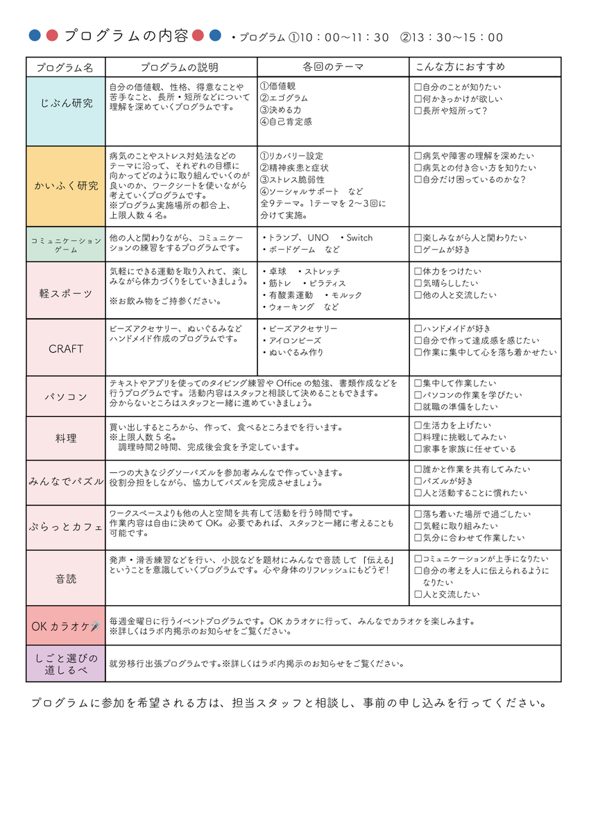 PractLabo's tweet photo. 🐸6月のプログラム表🐸
今月も毎週OKカラオケ開催です🎶
月曜日はコミュニケーションゲームでボードゲームを行います！🎲

#プラクトラボ #PractLabo

☂️見学・相談も随時受付中！
🔗プラクトラボについてはこちら→https://t.co/GKAOz8XtqO https://t.co/rDAF34l8Cb
