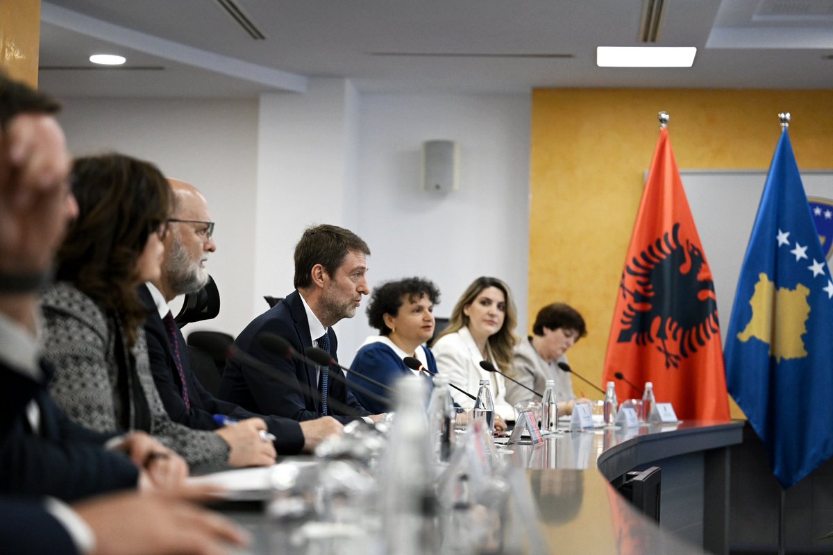 albinkurti's tweet photo. It was a pleasure to welcome yesterday in Prishtina @HoxhaFer, Minister for Europe and Foreign Affairs of Albania, a country with which we share a special relationship.

We discussed the deepening of cooperation in various sectors, including diplomacy, energy, and railway infrastructure.

We also spoke about the importance of coordination in foreign policy and of close cooperation in the Euro-Atlantic integration processes of both countries, as well as advancing regional engagement.