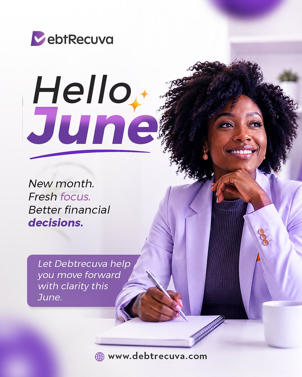 DebtRecuva's tweet photo. Hello June ✨

New month. Fresh focus. Better financial decisions.

Here’s to a month of clarity, progress, and smarter recovery.
#Debtrecuva #DebtRecovery #FinancialClarity #NewMonth https://t.co/1iKj3nZAL1