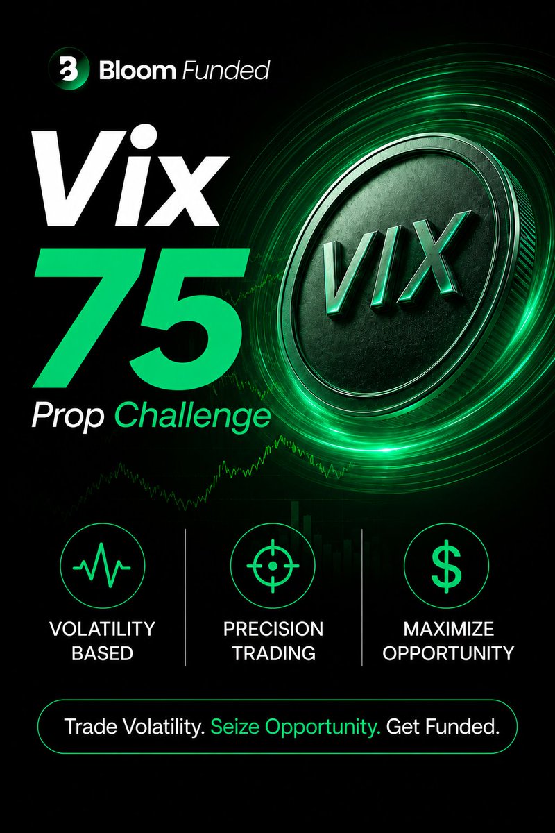 bloomfunded's tweet photo. Trade VIX 75 with BloomFunded

Looking for a prop firm that supports Synthetic Indices? You can now trade VIX 75 on BloomFunded and showcase your skills in one of the market's most popular synthetic instruments.

✅ Affordable challenge options
✅ Clear and transparent rules
✅ Fast payouts
✅ Dedicated trader support
✅ Built for synthetic traders

Start your journey today and see if you have what it takes to become funded.

#BloomFunded #VIX75 #SyntheticIndices #PropFirm #FundedTrader #TradingCommunity #ForexTrader #DerivTrader #TradingChallenge

Disclaimer: Trading CFDs and Synthetic Indices involves significant risk and may not be suitable for all traders. Past performance does not guarantee future results. BloomFunded provides simulated evaluation programs and does not guarantee profits or funding outcomes. Please trade responsibly and ensure you understand the risks involved.