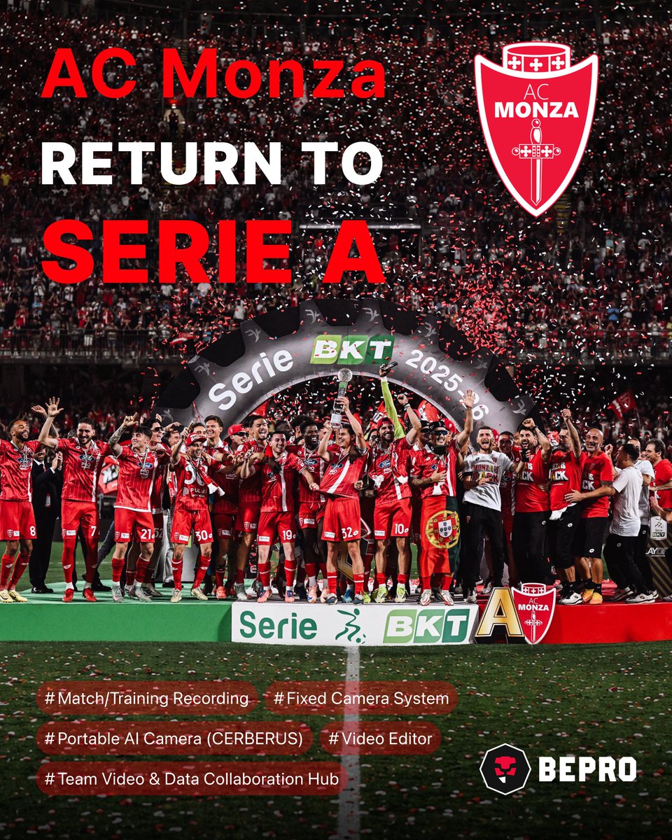 Bepro_EN's tweet photo. @ACMonza return to Serie A after just one year! 🎉

After the Serie B play-offs, our client team are back in Italy’s top flight. 

Proud to support them since 2020!! 👏 
https://t.co/yHQ3yvz7ip https://t.co/2Yu8J1uniL