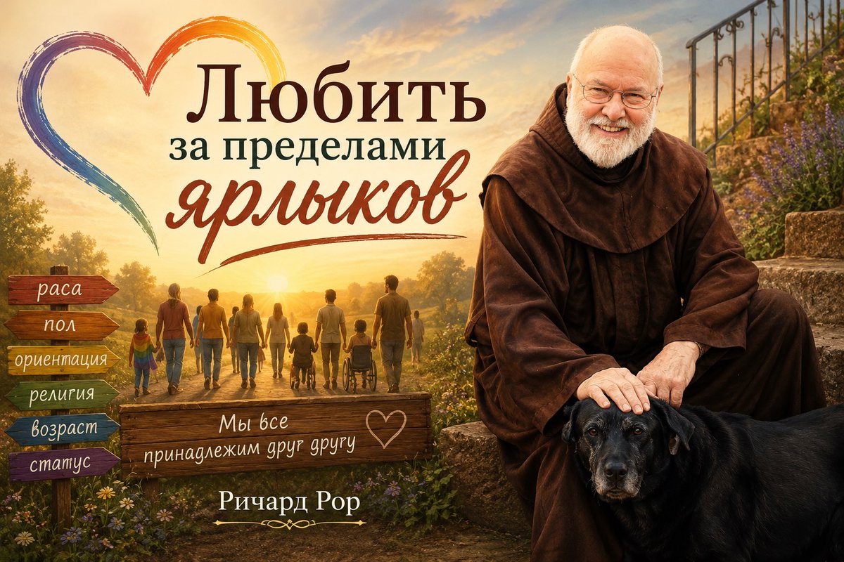 levushkan's tweet photo. Отец Ричард утверждает, что Бог желает, чтобы мы познавали и принимали как самих себя, так и других людей во всей их полноте:

Бог, очевидно, чувствует себя гораздо комфортнее с разнообразием, чем мы, и конечная цель Бога намного проще. Бог и весь космос существуют ради двух вещей: различия (когда люди и вещи становятся самими собой) и общения (жизни в поддерживающем сосуществовании). Похоже, физики и биологи понимают это лучше, чем теологи и духовенство.

Религиозные люди, которые используют Писание для осуждения или исключения других, похоже, имеют совсем другие цели, чем Бог или Иисус. Их аргументы обычно связаны с очень земными вопросами: властью и контролем, страхом перед другим и неизвестным, а также идеализацией семейной модели, которой сам Иисус не жил и которую не идеализировал. Проверьте Евангелия, если не верите мне.

Институциональная религия склонна считать людей очень простыми; поэтому закон должен быть очень сложным, чтобы защищать их в каждой ситуации. Иисус делает противоположное: Он относится к людям как к очень сложным существам — разным по религии, образу жизни, добродетелям, темпераменту и успеху — и при этом сохраняет закон очень простым, чтобы привести их к Богу:

«Один законник, желая испытать Его, спросил: “Учитель, какая наибольшая заповедь в Законе?” Иисус ответил ему: “Возлюби Господа Бога твоего всем сердцем твоим, всей душой твоей и всем разумением твоим”. Это первая и наибольшая заповедь. Вторая же подобна ей: “Возлюби ближнего твоего, как самого себя”. На этих двух заповедях держится весь Закон и Пророки» (Матфея 22:35–40).

Иисус идет на риск, позволяя людям быть самими собой и любить Бога согласно устроению собственного сердца, души, тела и разума! Религия развивалась ради социального контроля, но Иисус почти не дает материала для этой машины контроля. Иисус задает совсем другие вопросы — такие, которые лишают нас скрытых личных интересов и напоминают нам, насколько мы еще не научились любить. Для Иисуса всё связано с единством — единством с Богом, с другими людьми и с самой реальностью, какой бы она ни была. Мы не должны позволять ярлыкам сбивать нас с пути. Мы все принадлежим друг другу, но как искусно наши моральные притворства мешают нам увидеть то, что находится прямо перед нами! Как изобретательно наше эго защищает себя от сострадания и понимания. 

Писательница Джен Остин размышляет о том, как Бог приглашает нас выйти за пределы аккуратных категорий:

Человеку свойственно раскладывать всё по аккуратным категориям…. Однако категории также позволяют нам включать или исключать людей на основании черт, которые нам незнакомы или непонятны. Черный или белый, гей или гетеросексуал — мы тратим огромное количество времени и энергии на создание и поддержание ярлыков в нашей культуре, часто ценой элементарного человеческого достоинства и здравого смысла…. Бог больше всех наших маленьких коробочек. Божья любовь превосходит линии, которые мы проводим на земле.