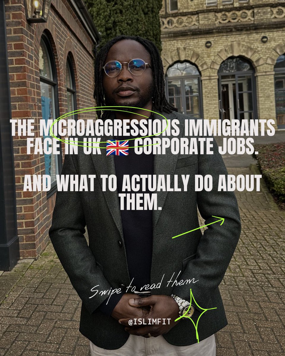 iSlimfit's tweet photo. Microaggressions in UK corporate life are real, exhausting, and almost never addressed honestly. 

The thread gives you actual responses you can use. Not to start a fight, but just to stop shrinking.

Read through, bookmark and drop the one you have heard most in the comments. 👇 https://t.co/rk1RiSlpWv
