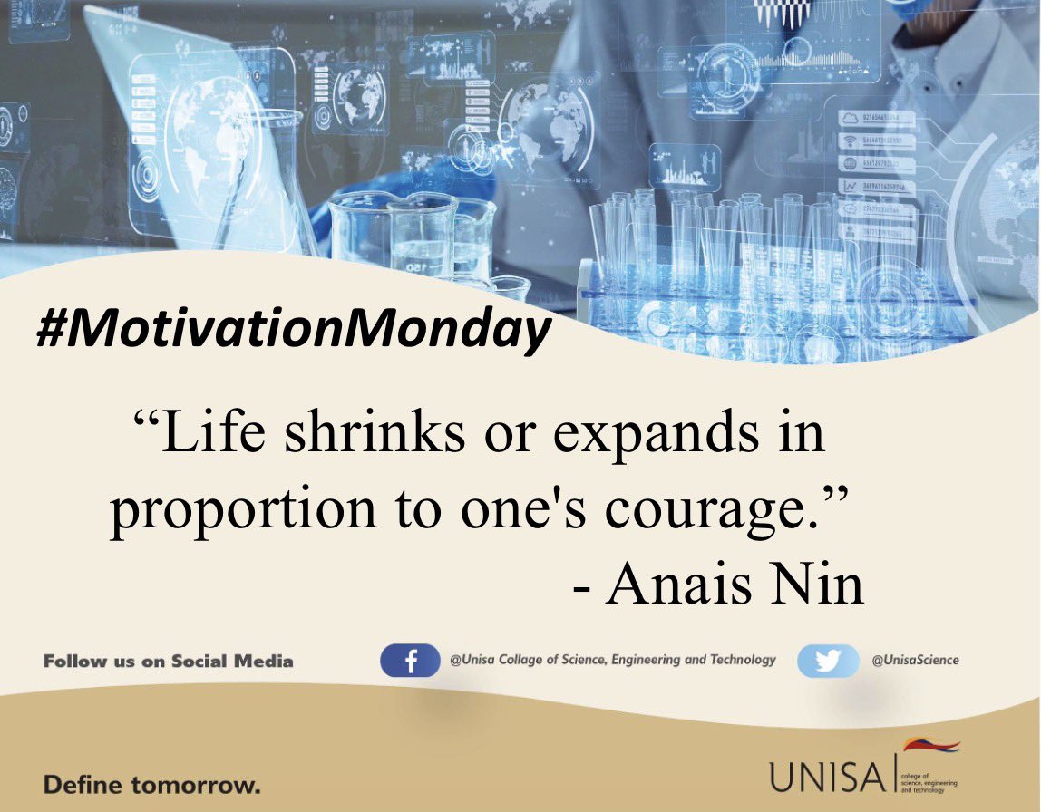 UnisaCSET's tweet photo. #MotivationMonday #UNISA #CSET
#Unisa150andBeyond https://t.co/r7QOsMC6ui