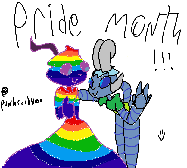 PunkRockBozo's tweet photo. #digitalart #pridemonth 
Iguea and Melanie wish you a happy PRIDE MONTH! https://t.co/ZBugnFwoVR