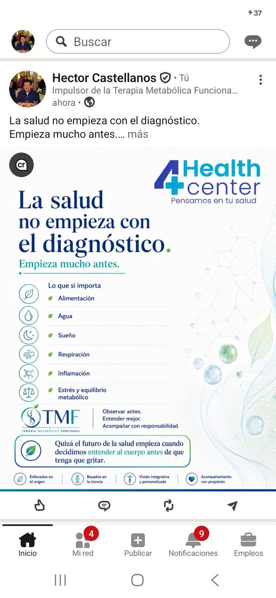 HectorFuersaMx's tweet photo. La salud no empieza con el diagnóstico.
Empieza mucho antes:
en el agua que tomas,
en lo que comes,
en cómo duermes,
en cómo respiras,
en la inflamación que normalizas,
en el estrés que acumulas.
El cuerpo no falla de golpe.
Se desregula poco a poco. https://t.co/4wpEGIWml1