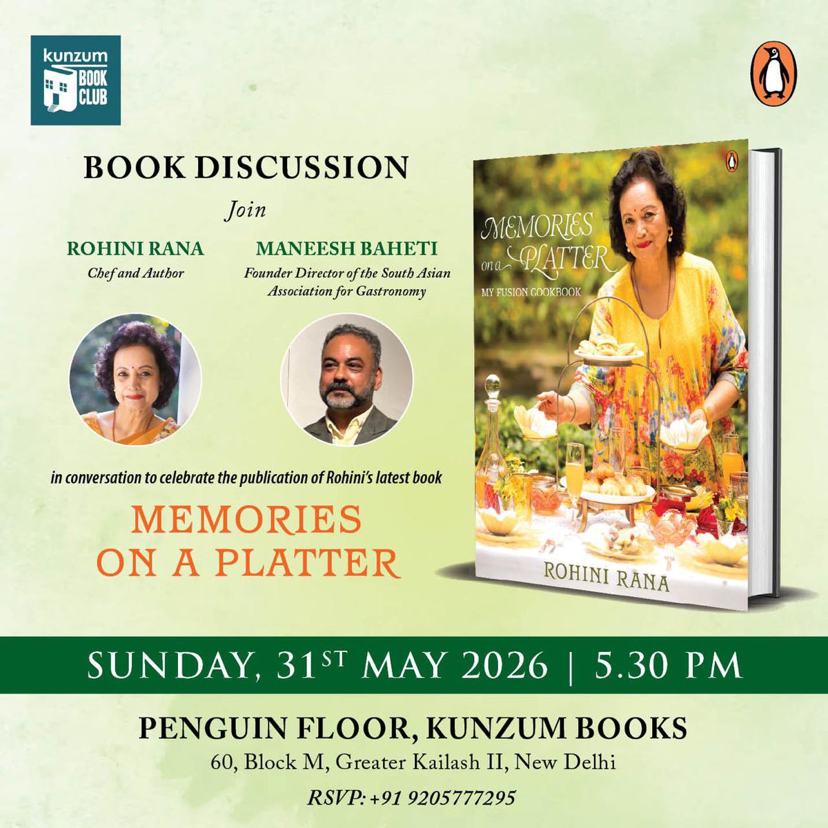 fftfbysaag's tweet photo. Book Discussion on “Memories on a Platter” with Author Rohini Rana https://t.co/DtyZHIfz7a