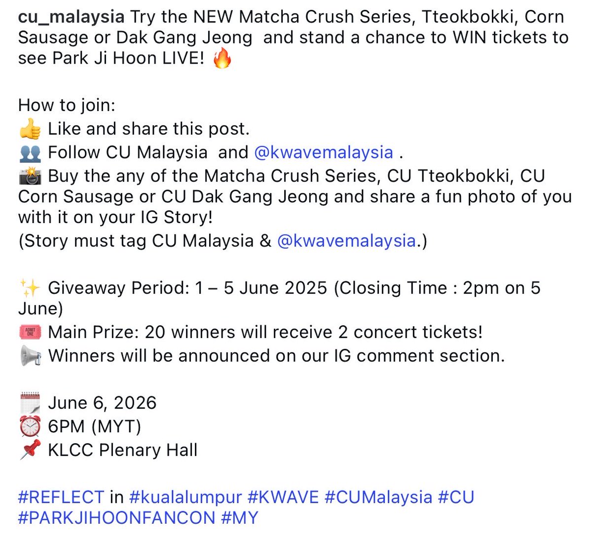 jiwinkie_'s tweet photo. CU having a giveaway ticket! go check it out mays #ParkJihoon #박지훈 #ParkJihooninKL #ParkJihoonInMalaysia #MYMAYSWithJihoon 

https://t.co/ukTSGJE1MR https://t.co/grHLNU8HzA