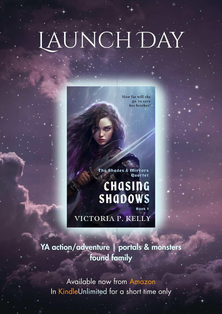 VKellyWrites's tweet photo. 🗡️ Chasing Shadows: Book 1 of the Shades &amp; Mirrors Quartet, is out today.
YA portal fantasy. Sister rescues brother. Mirror worlds &amp; Monsters. Low on romance, big on plot.
Available from Amazon now. In KU for a limited time.
https://t.co/95aR2w7eLD https://t.co/x0lGQAm8Ng