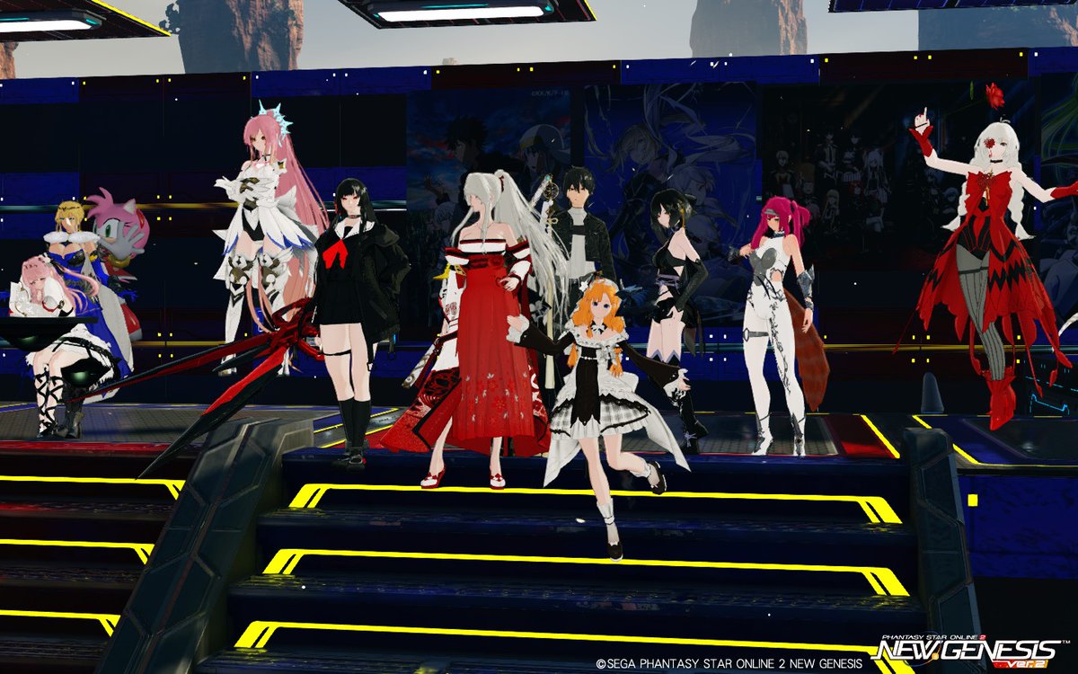 mihana50's tweet photo. #第28回アニメゲームキャラ再現集会 に行きましたが21:10時点で満員になったので人の少し掃けた22時半位に行きましたダイジェスト！
・NTE組集まってらしたので末席に！
・騎士の人と一緒に篝火に寄り添うキャンプ姉妹
・フレさん達と別角度
・鳴潮組にも混ぜさせて頂く！
(続く)
#PSO2NGS_SS https://t.co/YXmW3PRerb