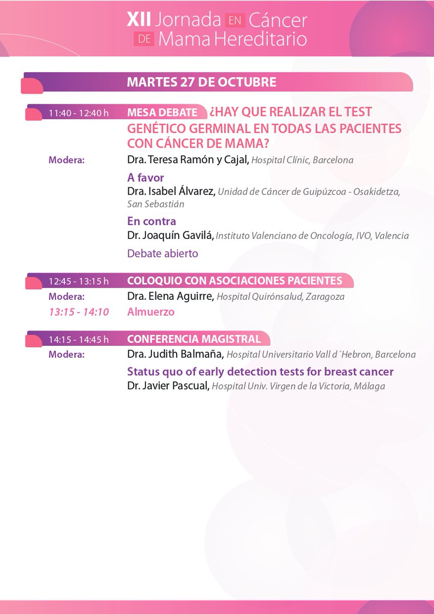 _SOLTI's tweet photo. No se trata solo de actualizar conocimientos. Se trata de anticipar el futuro.

La XII Jornada en Cáncer de Mama Hereditario, organizada por @GEICAM y @_SOLTI, con la colaboración de la Sección de Cáncer Familiar y Hereditario de @_SEOM, reunirá a expertos, investigadores y profesionales sanitarios para abordar las cuestiones que están redefiniendo la prevención, el diagnóstico y el tratamiento de las pacientes con predisposición hereditaria al cáncer de mama.

Si quieres estar donde nacen las conversaciones que impulsan el cambio, reserva ya estas fechas.

📍 Ilustre Colegio Oficial de Médicos de Madrid
📅 26 y 27 de octubre de 2026
🔗 Inscripciones ya abiertas: https://t.co/kmgBNfddAE

Te esperamos. Porque el futuro del cáncer de mama hereditario se construye entre quienes se atreven a liderarlo.

#JCMH26 #Oncología #GEICAM #SOLTI #SEOM