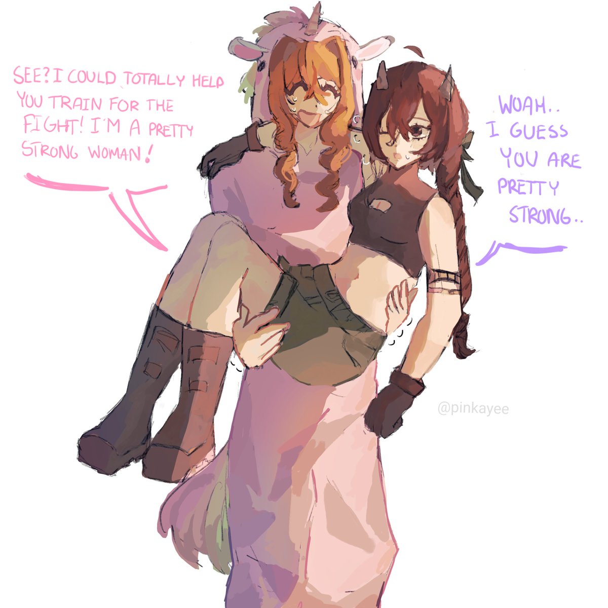 _sephorical's tweet photo. #saucekitten her ass could NOT train Tina 😭😭 look at my trainer dawg 😭😭 

#qsmp #qsmpart #katieb #teanakitten #qsmpfanart https://t.co/UJ0fwGJyeQ