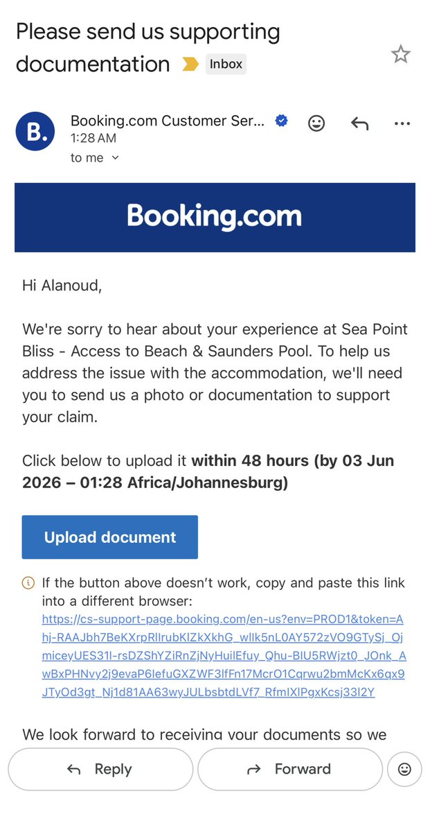 waid19's tweet photo. @bookingcom 
Pls I’m waiting your support 
I DM you , yesterday i can’t sleep 
The call to your support me is cost me more than 250 dollars 

I mention that to your customer support employees 
But unfortunately they don’t care about my case https://t.co/4Fv7Jk5L4Q