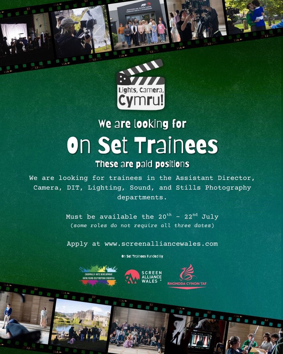 LCCymru_'s tweet photo. Are you a Wales based creative looking to get your foot in the door of the tv and film industry?

We care currently hiring our 2026 trainee cohort

Find out more: https://t.co/LGVNNUGNRw https://t.co/gX5VUMx15V