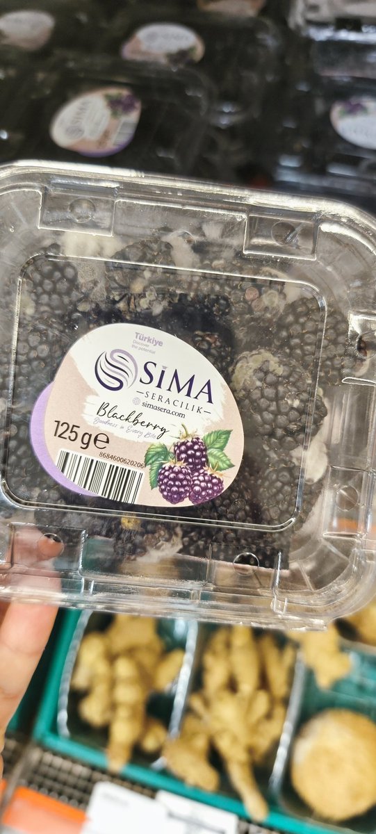 sln_avci's tweet photo. @Migros_Turkiye 31.05 tarihinde Bahçelievler Kadir Has AVM şubesinde fotoğrafını çektiğim böğürtlene 'benzer' ürünlerin rafta satılıyor olması normal midir? Üstelik bu fiyata? https://t.co/zlAOFXqXym
