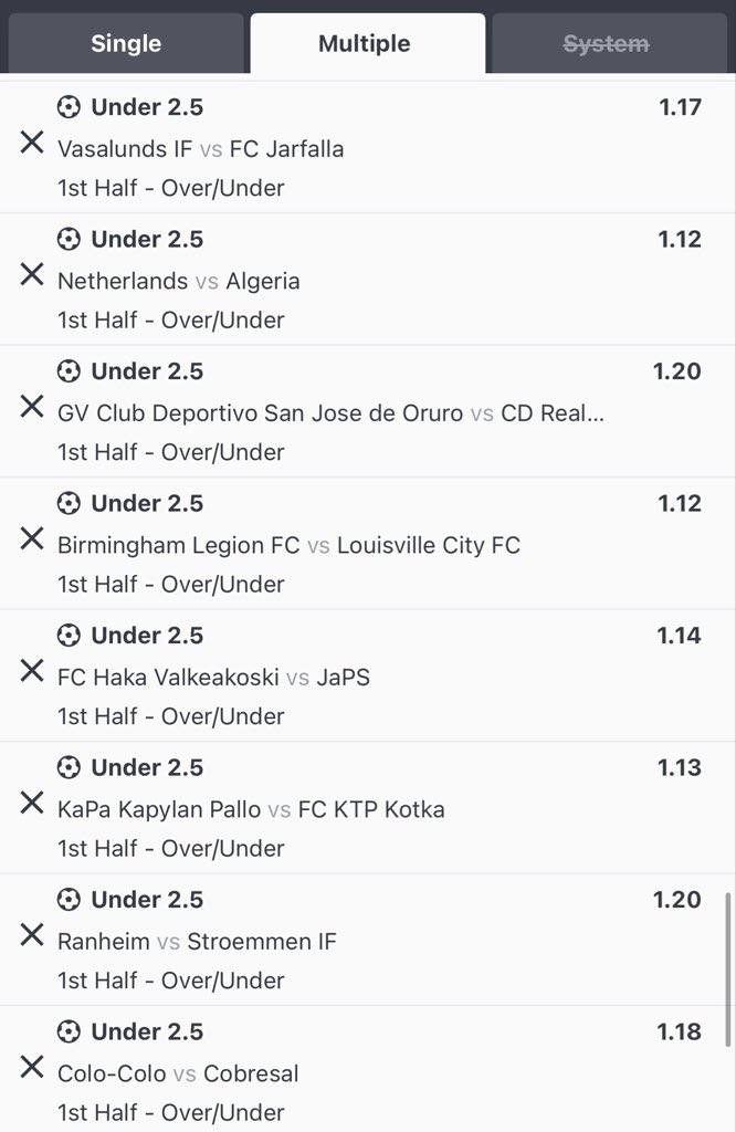 BronixWeldon's tweet photo. 𝟏𝐬𝐭 𝐡𝐚𝐥𝐟 𝐮𝐧𝐝𝐞𝐫 𝟐.𝟓 𝐆𝐨𝐚𝐥𝐬💥 

Sportybet code:: 4M7RH9

 𝟔𝟔𝟓 𝐎𝐝𝐝𝐬 ♻️ https://t.co/oqsZq9uyNq