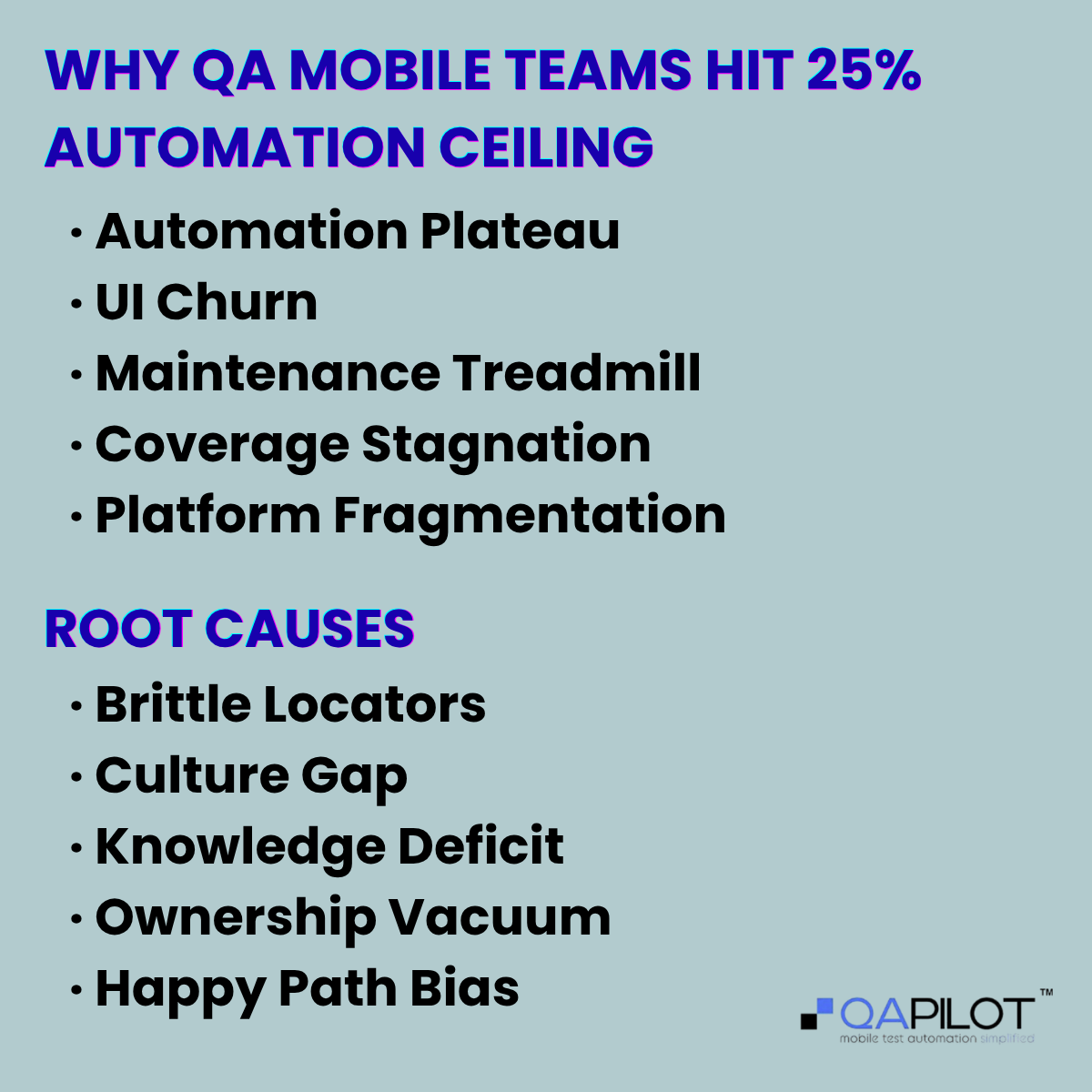QApilot's tweet photo. Still maintaining scripts instead of improving quality?

That's the automation ceiling. Agentic AI offers a way past it.

Read more:
https://t.co/TsPnRb3roL https://t.co/sLHEACfHKi
