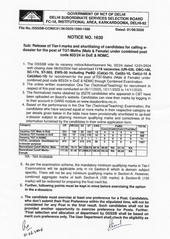 Delhi Subordinate Services Selection Board tweet media