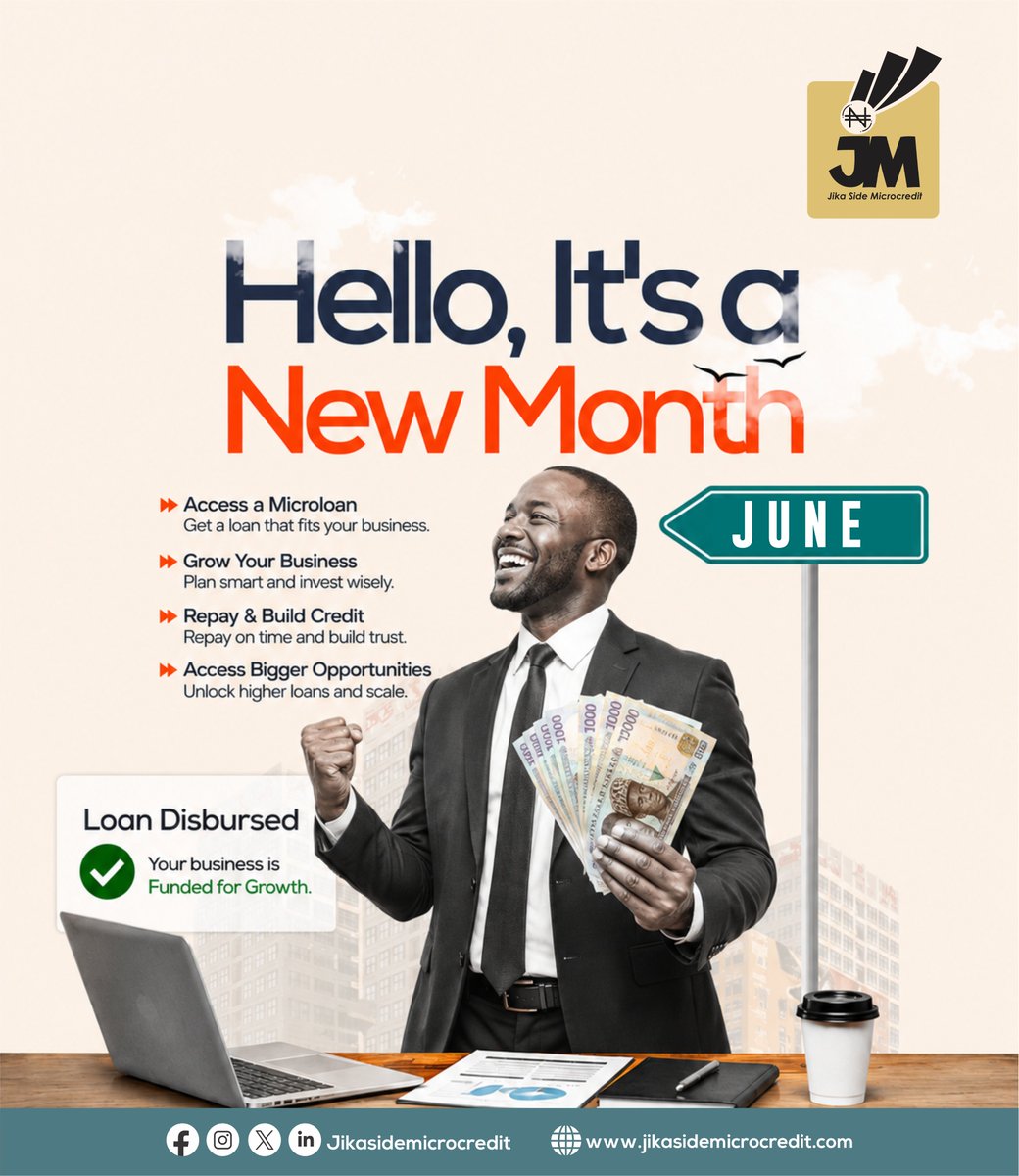 JikaSide's tweet photo. 🌟 Happy New Month from Jika Side Microcredit! 🌟
A new month brings new opportunities, fresh goals, and greater financial possibilities. Just like this happy customer, may this month put more reasons to smile in your hands and more money in your pocket. https://t.co/kE1CNorEhx