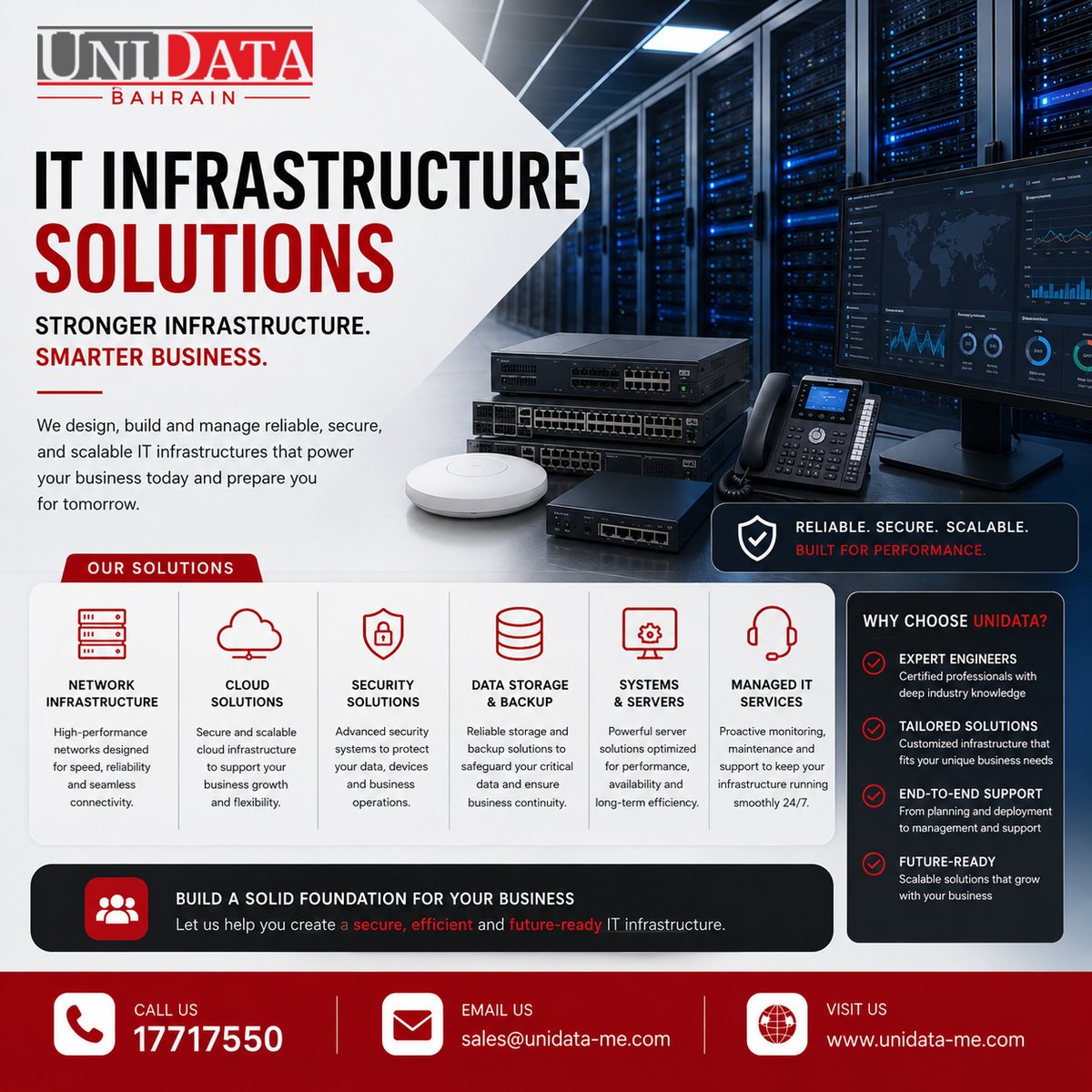 unidatame's tweet photo. Build a secure, efficient, and future-ready IT environment with UNIDATA Bahrain
#ITInfrastructure #CloudSolutions #ManagedITServices #NetworkInfrastructure #CyberSecurity #DataCenter #BusinessTechnology #DigitalTransformation #UNIDATABahrain #BahrainBusiness #FutureReady #unidata https://t.co/0GbT5xLFC3