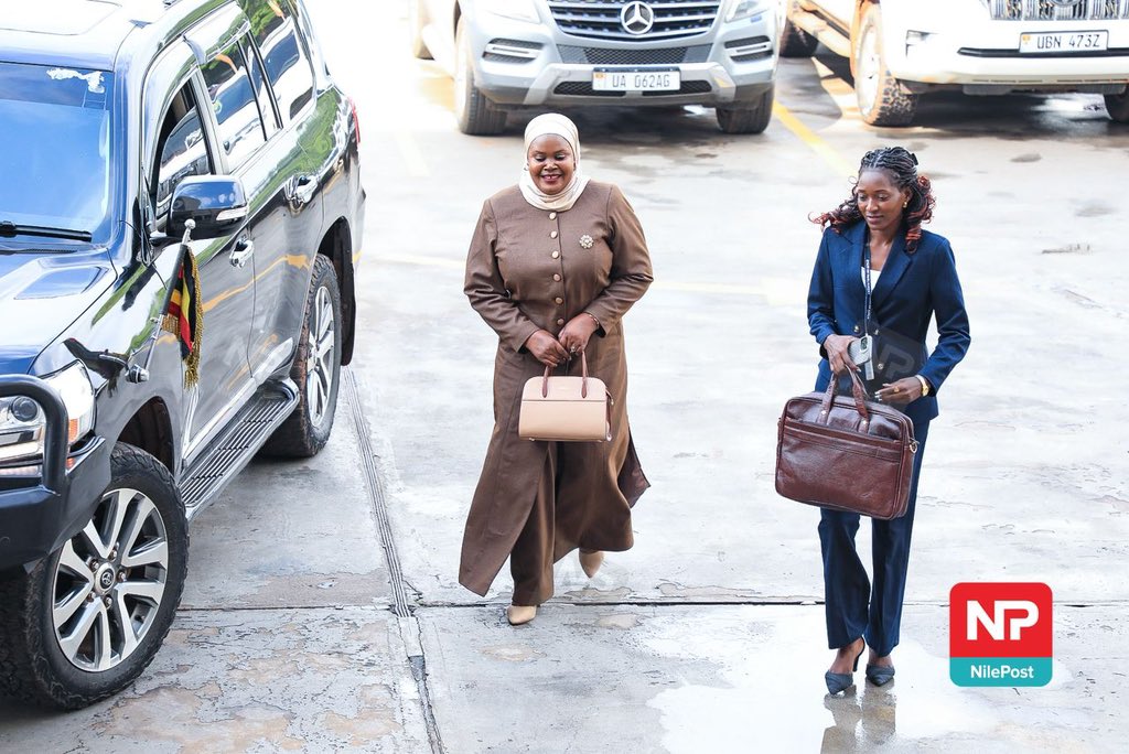 Fireliglntfi's tweet photo. PHOTOS: Rt. Hon. @Rukianakadama, the Third Deputy Prime Minister-designate, has arrived at Parliament for vetting.

📸: @francis_isano 

#NBSUpdates https://t.co/AIqIsb6408