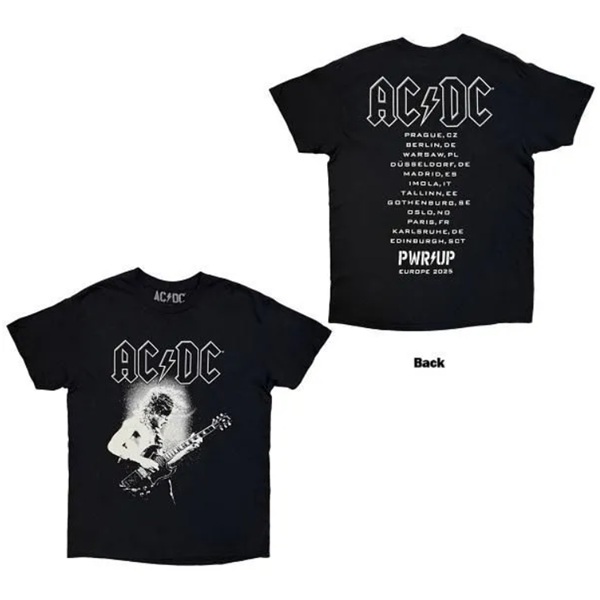 AC/DC Angus Putland Eu Tour '25 Tシャツ💀 2025年のツアーTシャツ