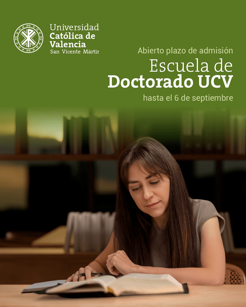 UCV_svm's tweet photo. 🎓 La Escuela de Doctorado UCV abre el plazo de solicitud de admisión para sus programas en las áreas de Salud, Vida y Retos.

📅 Solicitudes abiertas del 1 de junio al 6 de septiembre.
https://t.co/LB8bQrCUa3 https://t.co/QD0Ba6wG8E