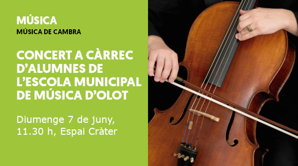 OlotCultura's tweet photo. @oloteducacio @Olotuit @jquintanaolot @MuseusOlot @FarndulaOlotina 🎼 Concert d’alumnes de l'Escola Municipal de Música dins el cicle de música de cambra l'ESMUC a #Olot.

Una oportunitat per gaudir del talent musical emergent en directe.

📅 Diumenge 7 de juny, 11.30 h
📍 Espai Cràter

🔗 Més informació:
https://t.co/5v0GW5gz9D https://t.co/8hkyc8ObOe
