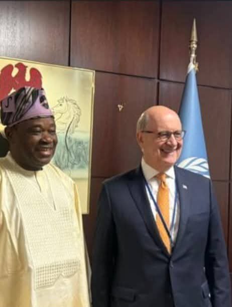 TheTope_Ajayi's tweet photo. I understand the profile of Senator Jimoh Ibrahim, Nigeria’s UN Ambassador is really shaking the system. Everyone is curious to know the Nigeria’s representative with postgraduate degrees from three globally renowned Ivy League universities - Harvard, Oxford, and Cambridge. These include two PhDs. The Ivy League old boys' connections, which is a huge social capital in US and Europe, are already coalescing behind him. 

His profile is attracting a lot of interest on Nigeria as a country. Everyone wants to meet the 'wonder man' from Nigeria. 

At the last count, he has received, at the Nigeria House, over 42 dignitaries, including top UN diplomats among which were
US Ambassador to the United Nations, Dan Negrea and Germany's UN Permanent Representative, Ricklef Beutin, within a month of his resumption, a rare gesture of respect and recognition. 

He is already standing election as the Chairman of the United Nations' Budget and Administration Committee, a powerful committee that prepares and approves the entire UN system annual budget. 

President Tinubu sure made the right judgment call on him, and he is set to prove bookmakers wrong. Senator Ibrahim's extensive education and parliamentary experience sure prepared him well for his new role. He may turn out to be one of the most consequential UN diplomats.