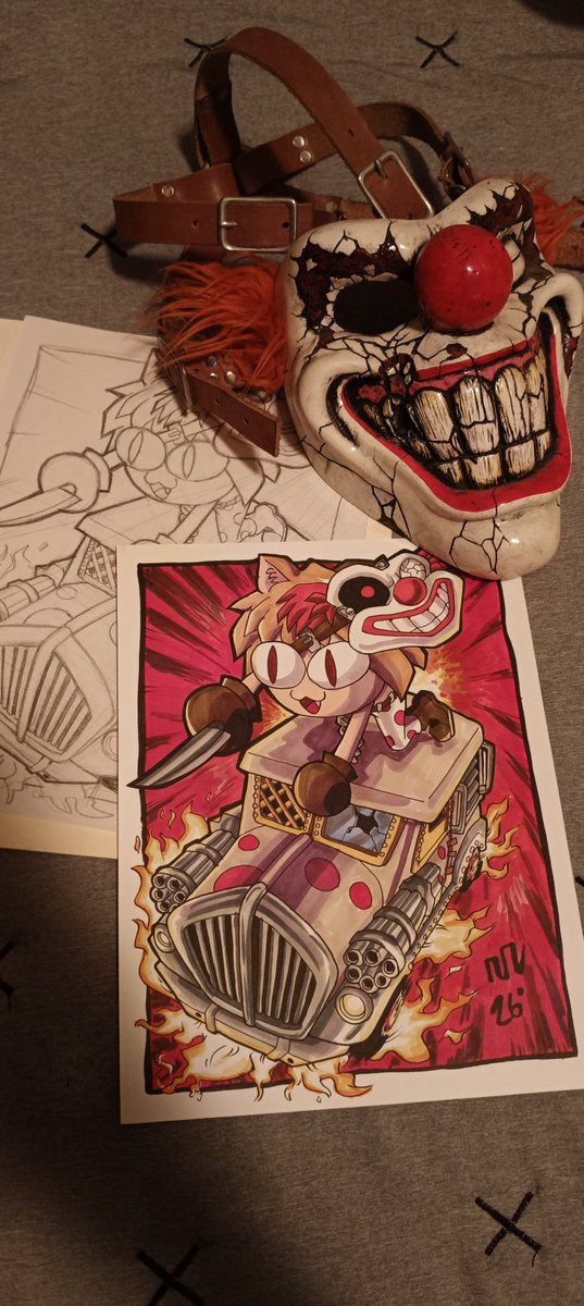 Rooster_Freak's tweet photo. Cool art work by @NarciNAV 
#twistedmetal #necoarc #sweettooth #needleskane https://t.co/76FbLiKkIH