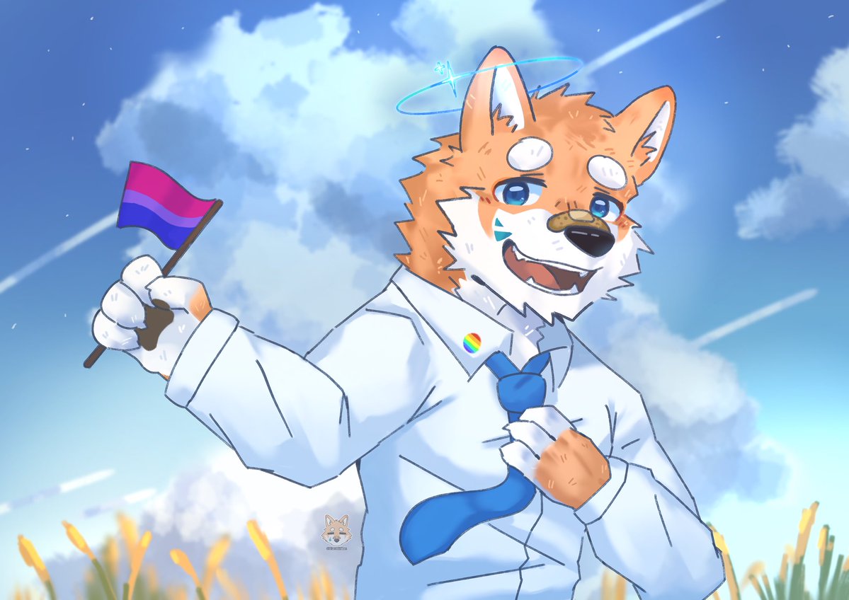 Blue18Shiban's tweet photo. It’s Pride month ⭐️

#furryart https://t.co/CHwUzr1y9v