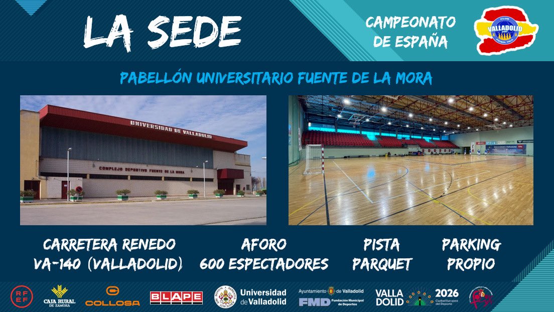 Va_Sport_Sala's tweet photo. 🏆🇪🇸 | Semana de Campeonato de España de Clubes !!
El Pabellón Universitario de Fuente La Mora será el centro de todas las miradas, donde se darán cita algunos de los mejores equipos de España en categorías Alevín y Cadete.
#AzulEsElColor https://t.co/Cjw3KIj2ak