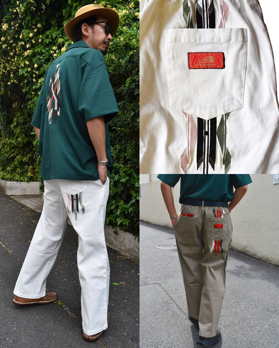 IndianJapan's tweet photo. IP-0466
"CHIMAYO"刺繍 EASY PANTS

https://t.co/SxZrL3slHM

程よくゆとりのあるセミワイドシルエットで、リラックス感がありながら丁度良いバランスに仕上がったチノパンツ。
Ｔシャツからスウェットまで幅広く合わせやすい一本。
足元にはスニーカーはもちろん、ブーツもおすすめです。 https://t.co/KCMsaWjxA9