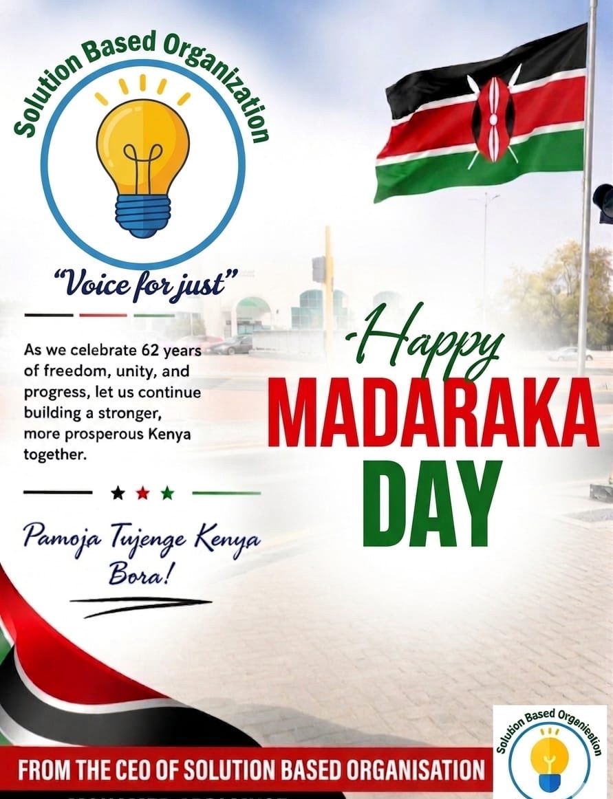 Solution_based7's tweet photo. Join us today as we commemorate Madaraka Day, we celebrate Kenya's journey towards self-governance, freedom, and the enduring spirit of resilience that continues to shape our nation.
#MadaraDay2026 https://t.co/EwPgdXuxhS