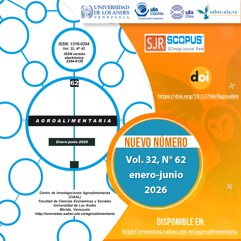 agroalimentar1a's tweet photo. Ya disponible en #AccesoAbierto el Vol. 32(62), enero-junio 2026 de @agroalimentar1a: #Revista del @CIAAL_ULA  especializada en #agricultura, #alimentación, desarrollo rural, nutrición y temas sobre #ambiente y #sustentabilidad de los sistemas alimentarios
https://t.co/D5TT8xEDjK https://t.co/Q8eKoUWee3