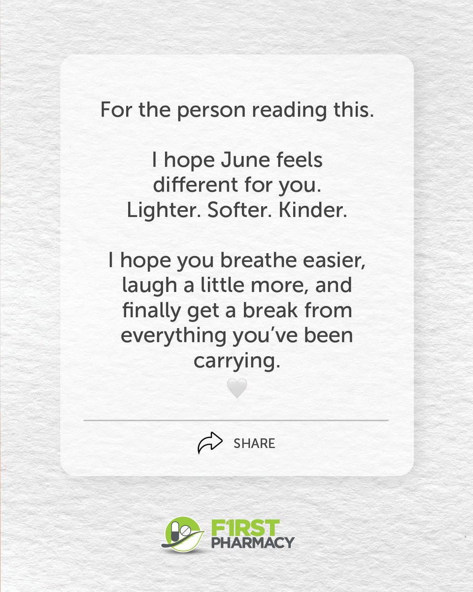 FirstPharmacy_'s tweet photo. Some days, you just need a reminder like this. 🤍

If this speaks to you, share it forward. Happy June ✨ https://t.co/xAd2PbodG1