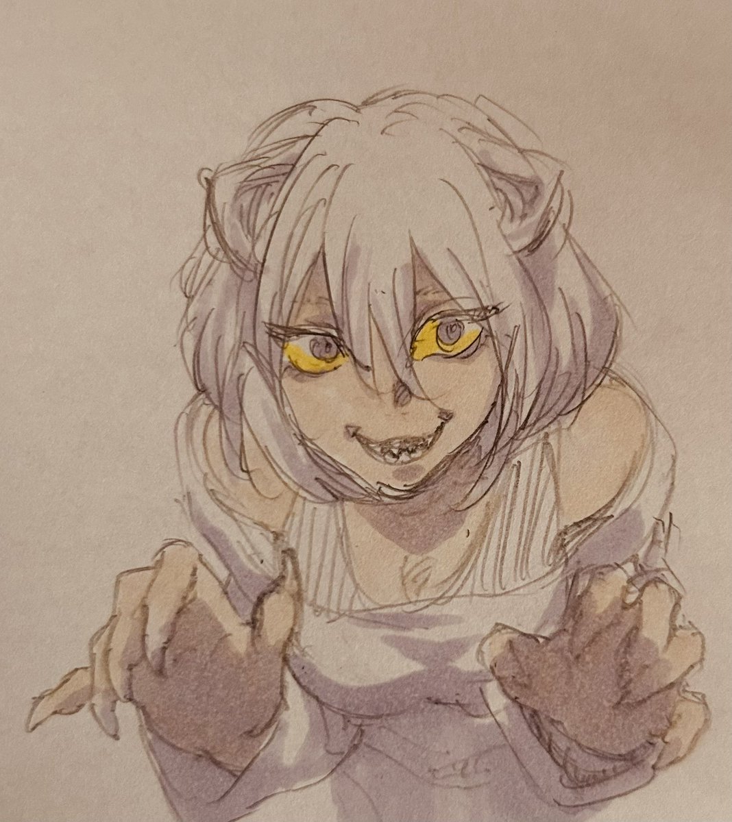 sunomeme0's tweet photo. キタニさんの化け猫歌うのにいつもの背景じゃ面白くないかなと思って雑に描いた化け猫 https://t.co/sdqJVFKZfJ