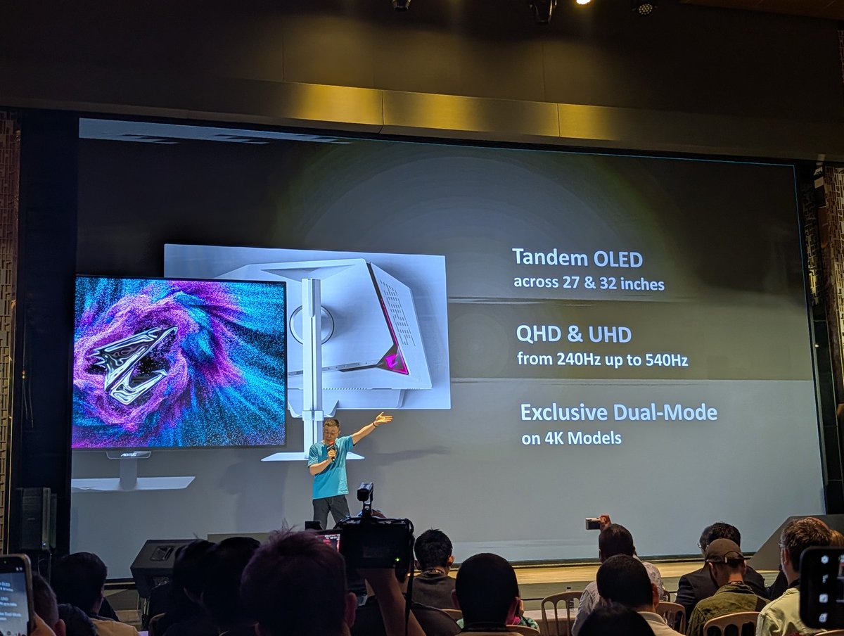 ProfesionalRev's tweet photo. Nueva serie de monitores @aorus_es . Muy interesantes los que tienen paneles Tándem OLED. https://t.co/2A7w7MeWVX