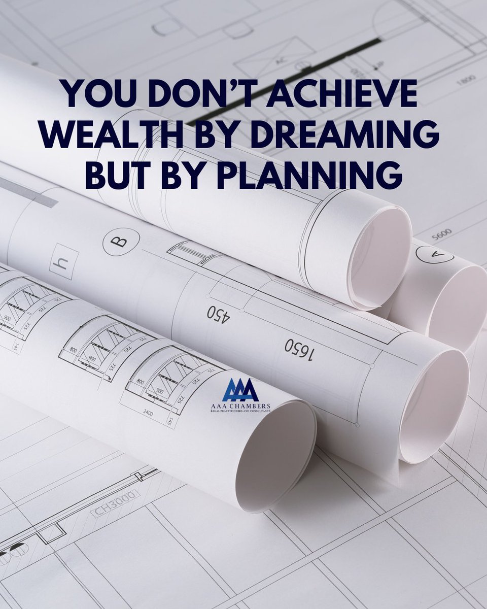 aaa_chambers's tweet photo. Wealth is not built on wishes. It is built on well-structured plans.
#aaachambers #lawfirms #lawfirmsinlagos #litigation #lawfirmsinnigeria #nigerianlaw #litigationnigeria #legalpracticeNG https://t.co/cTH8Tu6E15